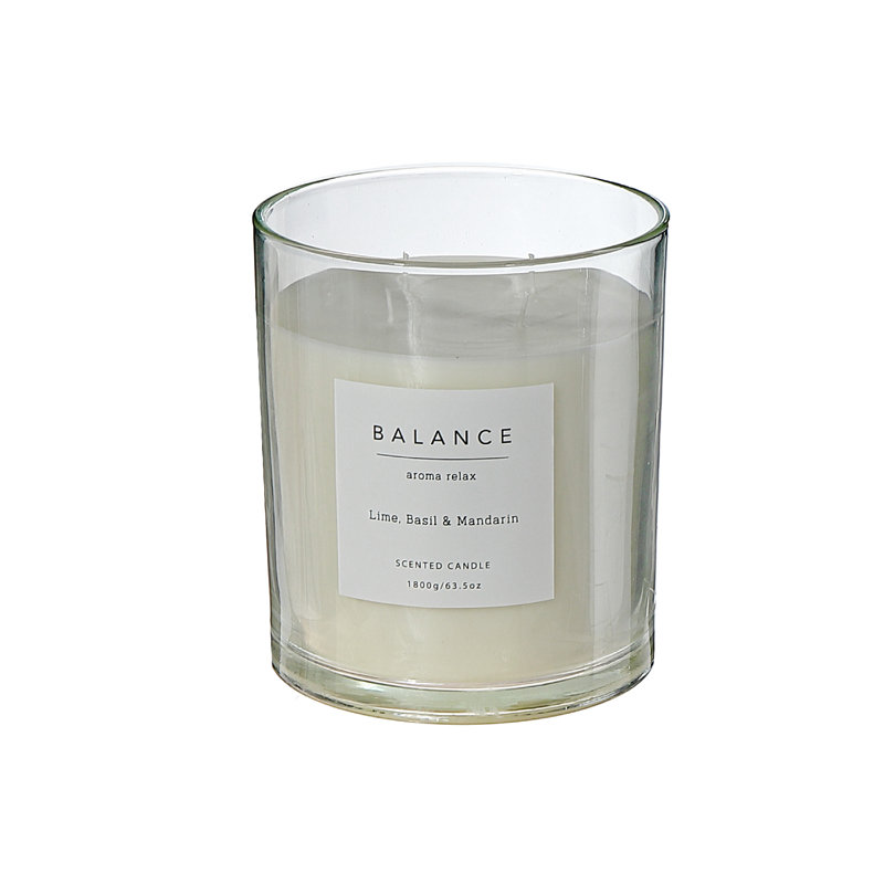 Bougie en verre 4 lumières sans parfum, Pot de 65,3 oz