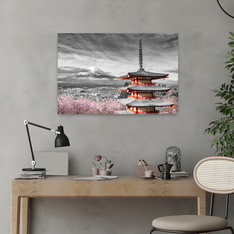 Dashiell Contemporary Art Abstract Contemporary Cherry Tree Architecture Flower Wall Art - Wrapped Canvas Print