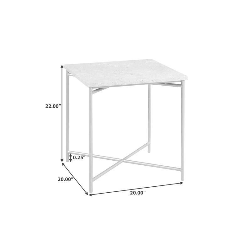 Large Stone Top Nesting Table, 22" H x 20" W x 20" D