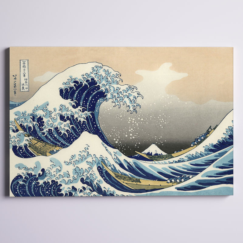 La grande vague à Kanagawa, 1829 par Katsushika Hokusai - Estampe numérique sur toile tendue avec châssis, Toile tendue