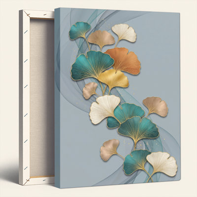 «Ginkgo Leaves», reproduction d'art sur toile, ensemble de 1