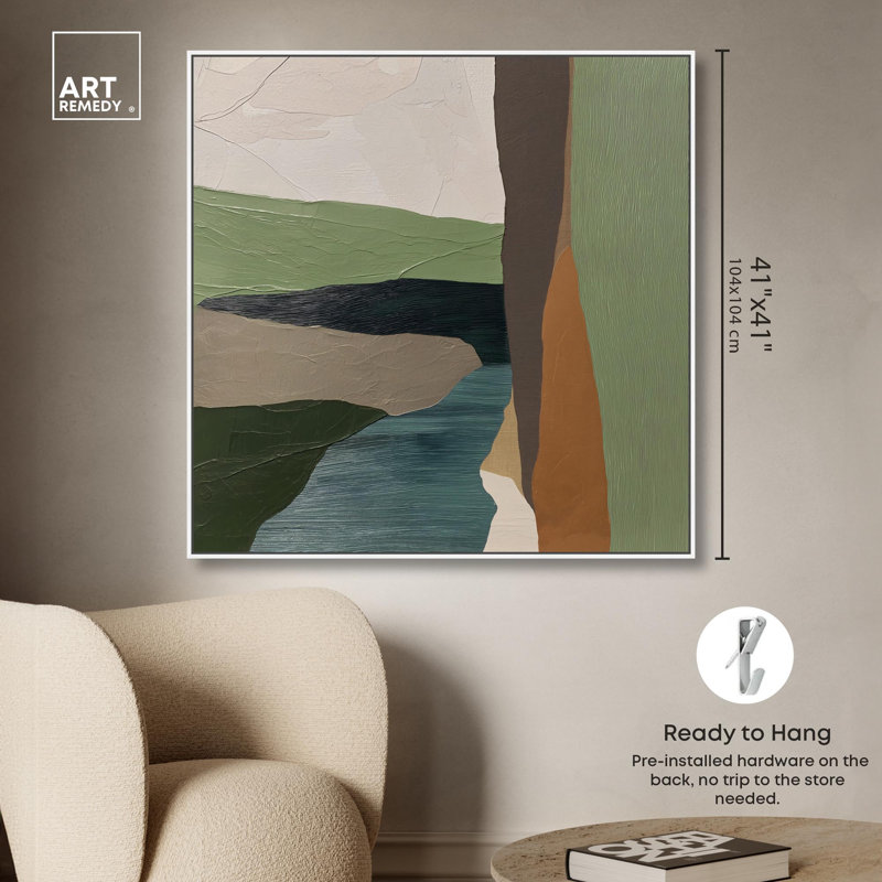 «Edifice of Earth I Decor», reproduction d'art sur toile par Art Remedy, H 12 po x l 12 po, Cadre blanc