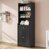 Bathroom Storage Cabinet With Doors And Drawer & Shelves, 73.2'' Tall Modern Storage Cabinet ,Floor Freestanding Cabinet For Bathroom, Kitchen, Dining Room,