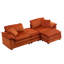 Canapé modulaire surdimensionné à assise profonde et siège réversible avec 2 repose-pieds et coussins-312829230