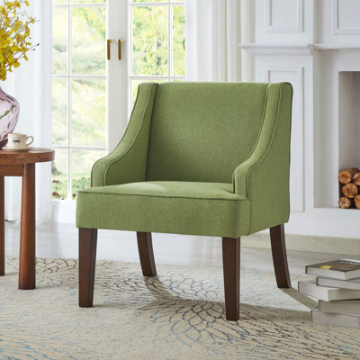 Fauteuil d'appoint Mid-Century moderne, fauteuil rembourré en tissu avec pieds, fauteuil de lecture pour salon, chambre à coucher, bureau