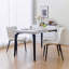 Ensemble de 2 chaises de salle à manger crème: similicuir style moderne Mid-Century