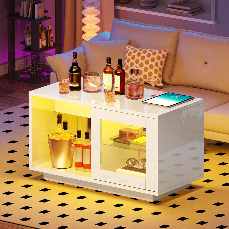 Pedestal Coffee Table with Storage