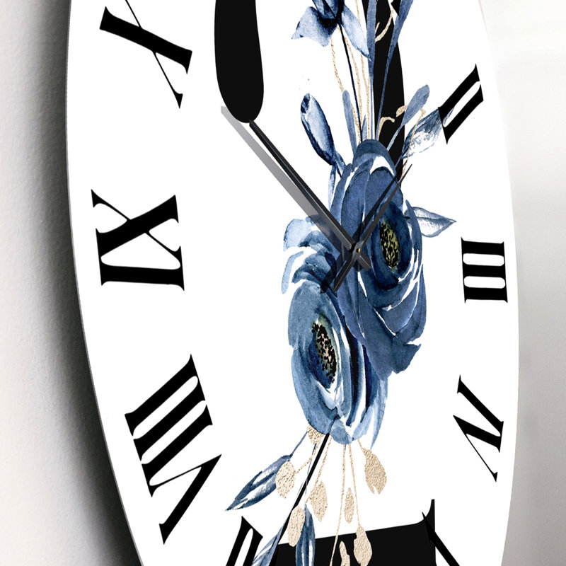 Art floral avec numéro deux II - Horloge murale traditionnelle, Petit