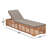 80" Long Reclining Teak Single Chaise with Cushions-958412140