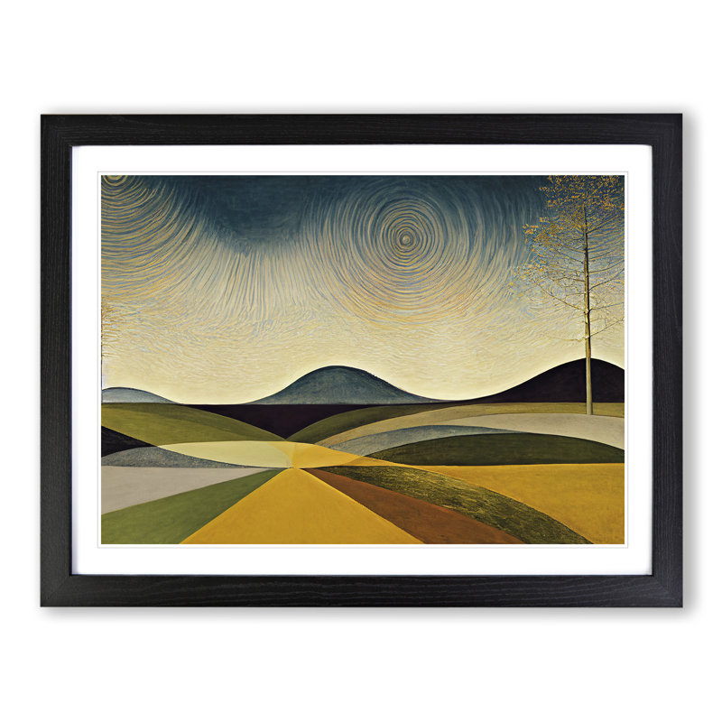 Showstopping Spring Meadow Landscape - Framed Print, 34cm H x 46cm W x 2cm D, Black