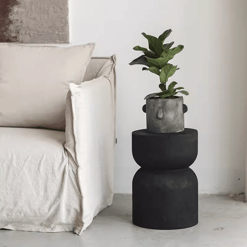 Tymara Solid Wood End Table, Black