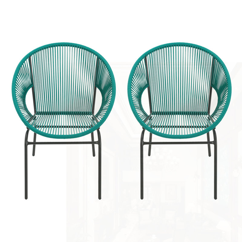 Ensemble de 2 chaises d'extérieur, Sarcelle