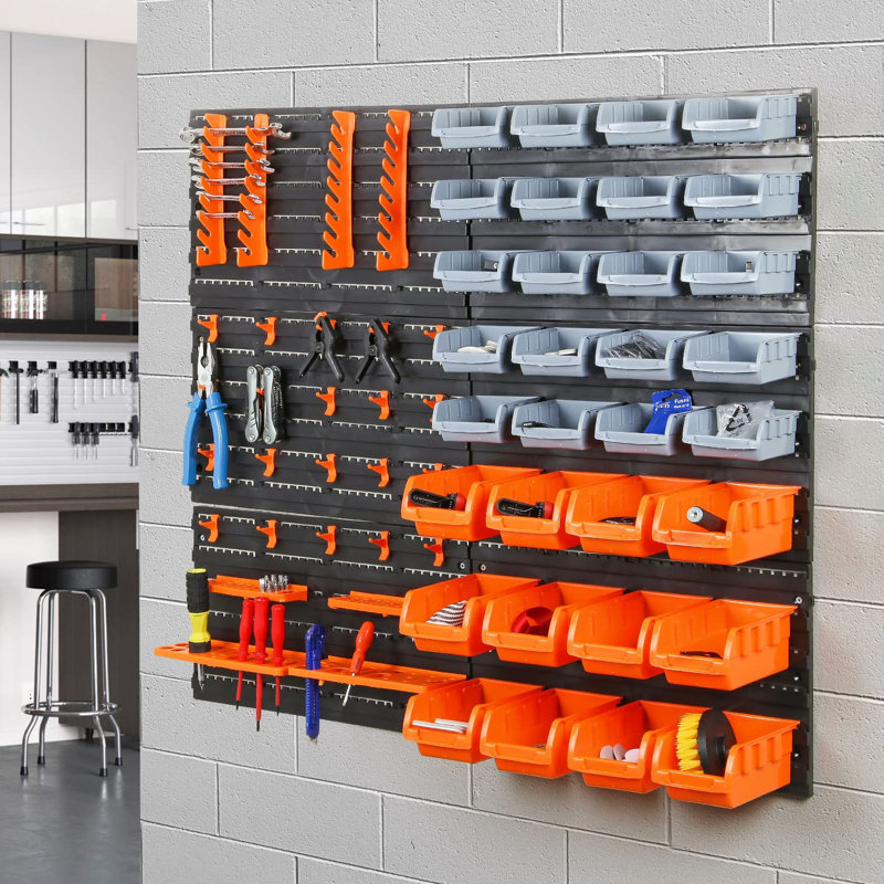 Wall Mounted Storage Bins and Backboards Tool Organiser Box