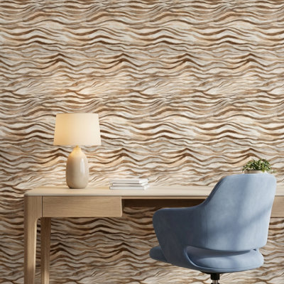 Abstract Pattern Wallpaper Brown Cream Wall Mural