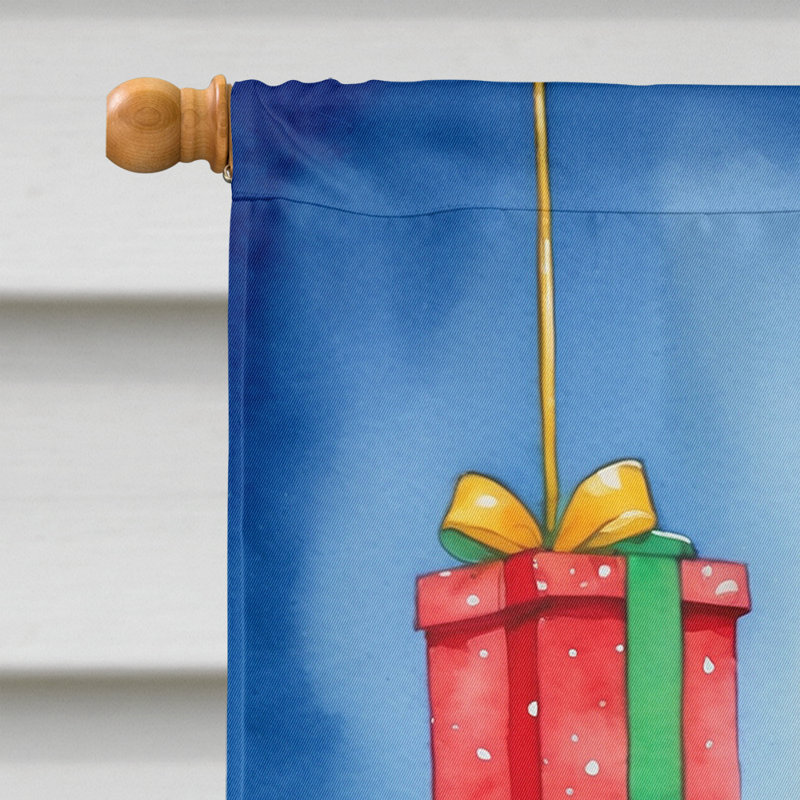 Drapeau de Noël maison de renne, Lévrier persan
