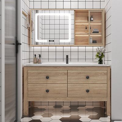Meuble-lavabo moderne de style japonais.