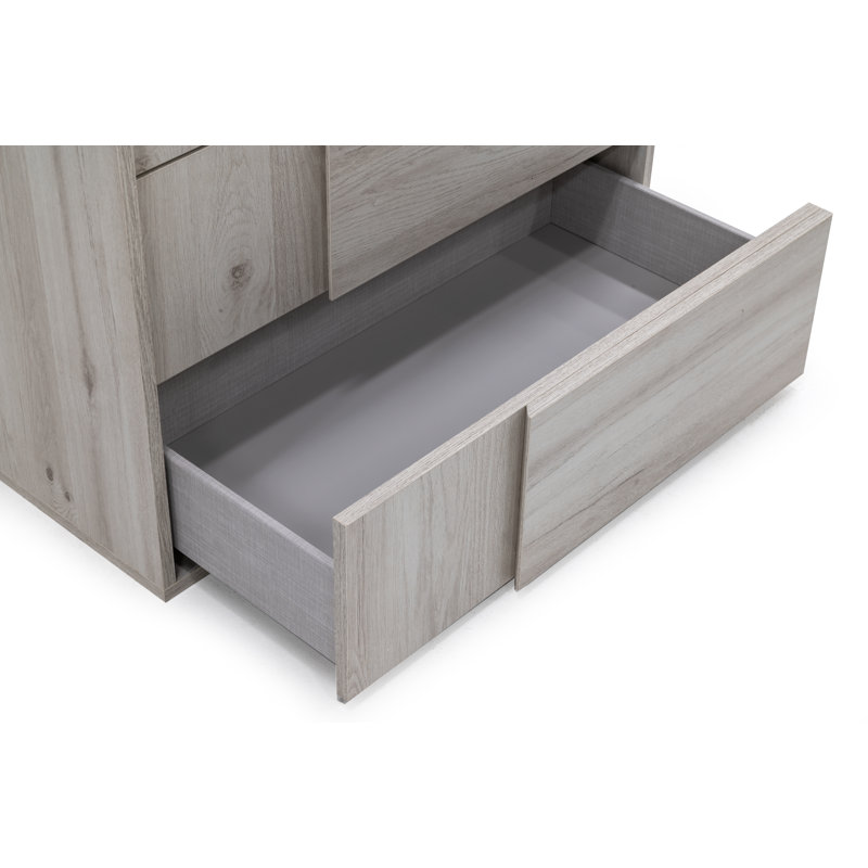 Bernhardiene 26.75'' W Nightstand, White Washed Oak