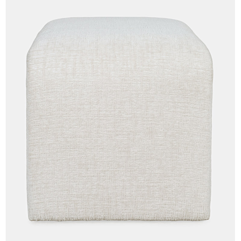 Kennedy 21" W Upholstered Rectangular Ottoman, Gwen Natural Beige Microsuede