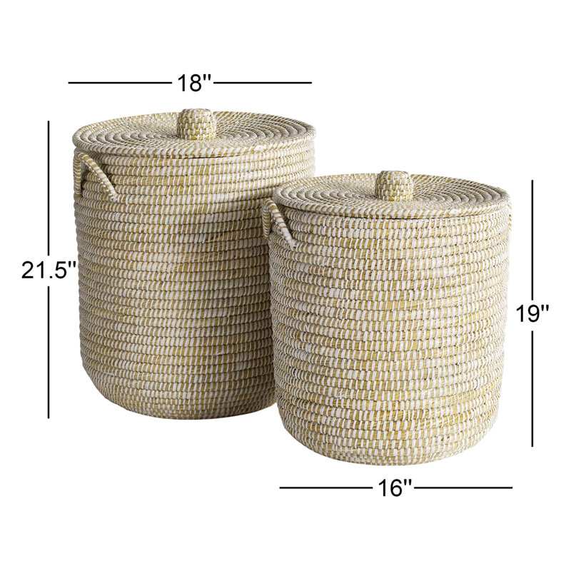 Rivergrass Hamper Baskts W/ Lids