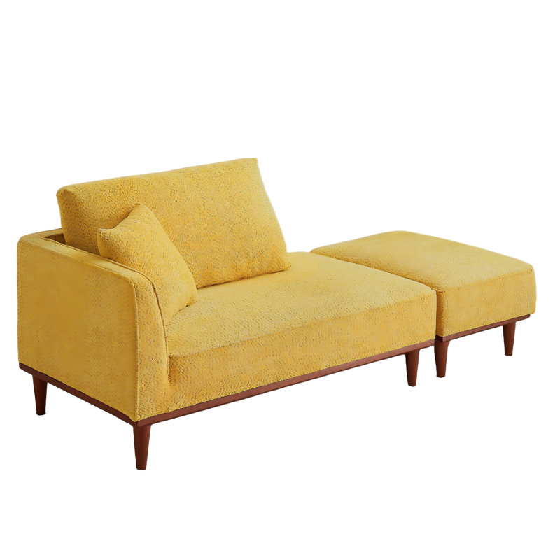 Chaise longue et tabouret rembourrés Finken, Jaune