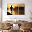 «Foggy Riverbank Fishing», 3 pièces sur toile-98562127