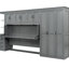 Lit simple gris avec tiroirs et bureau - solution d'espace pour les petites pièces, les matériaux, les options de fonctionnement en douceur, la construction, l'utilisation flexible-130428318