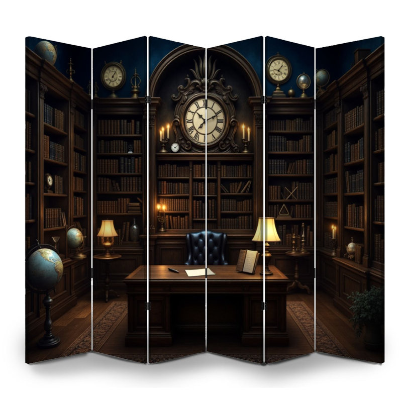 Cloison pliante 6 panneaux paravent Royal Bookworm, Color 6