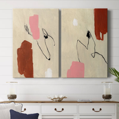 Terra Rosa Abstract I-Premium Gallery Wrapped Canvas -Ready to Hang