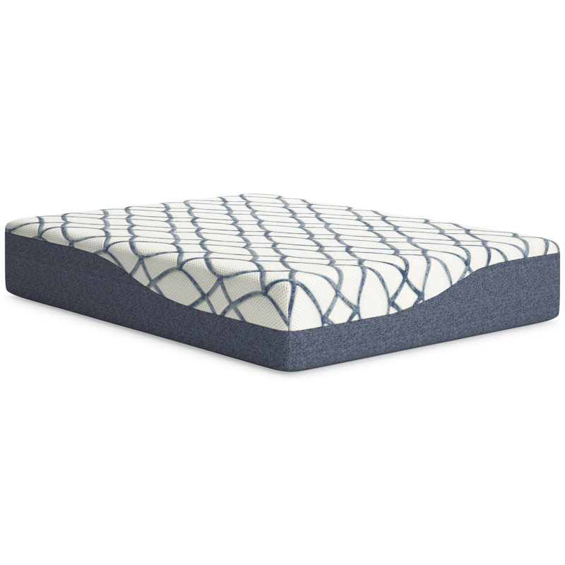 Queen Blue and White Adjustable Memory Foam Mattress