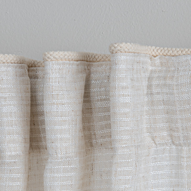 McManus Polyester / Linen Light-Filtering Horizonal Stripped Curtain Panel with Rod Pocket Top and Hidden Back Tabs , Cloud
