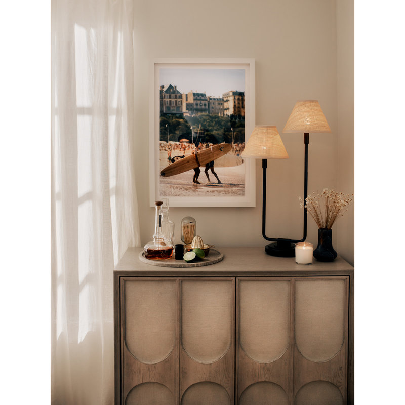 Polly Double Arm Table Lamp, Brass, Tan