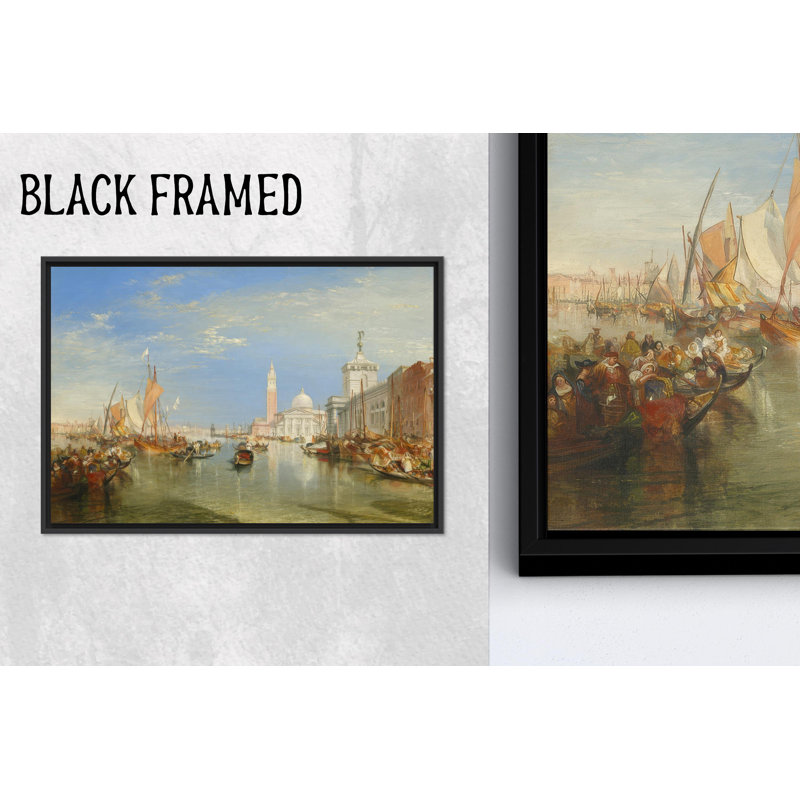 Reproduction d'une œuvre d'art sur toile imprimée: Porche de Madonna della Salute, 1P BlackFramedCanves