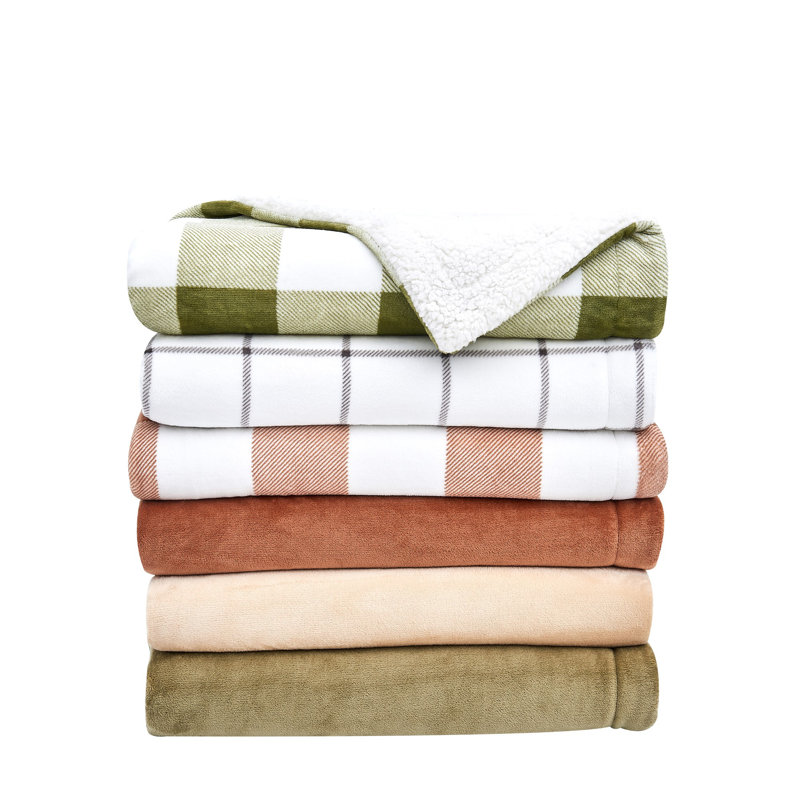 Couverture sherpa ultra douce et moelleuse, Jeté 50 po x 60 po, Fenêtre grise