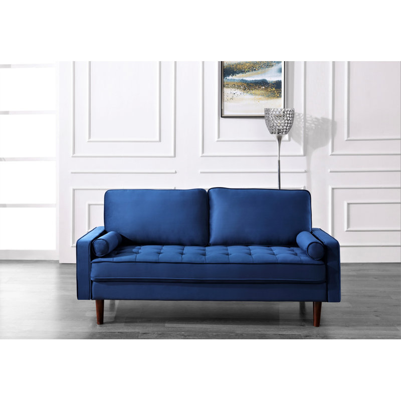 Hazen 69.6'' Velvet Loveseat, Dress Blue, 69.6" W
