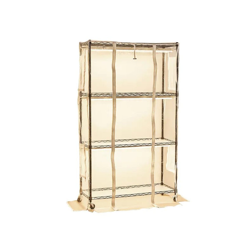 VEVOR Indoor Greenhouse with Grow Light, 59 in Tall 4-Tier Plant Stand with Clear Cover, Timer & Hygrometer, 180W Full Spectrum Grow Lights, Metal Lighted Plants Shelf Holder for Indoor Plants