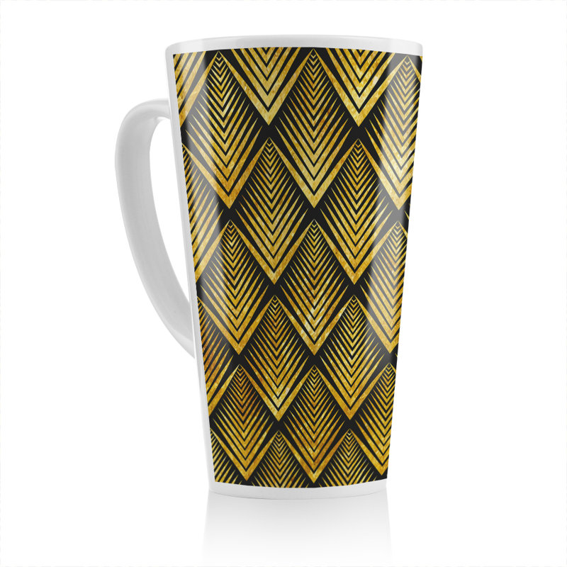 Geometric Flower Pattern Latte Mug