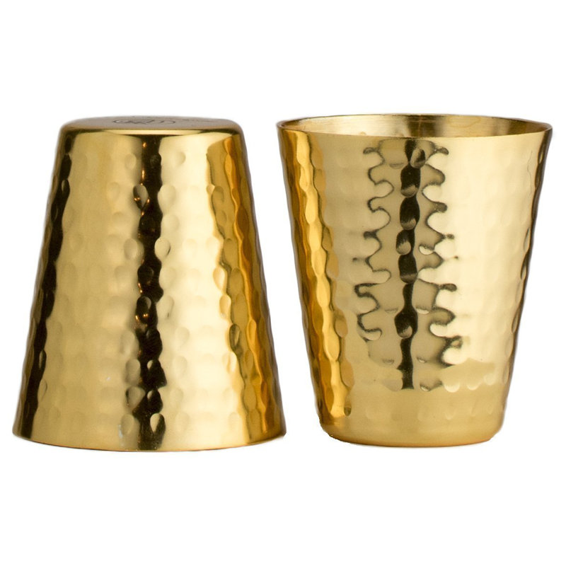 2oz. Copper Shot Glass / Shooter Set, Gold