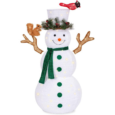 5 Ft Lighted Pop-up Snowman, Outdoor Christmas DÃ©cor With Build-in 200 Led Lights, Collapsible Snowman With Top-hat Scarf  ? -  The Holiday AisleÂ®, C23129B4F0AF4F158BA21C01FED208F7