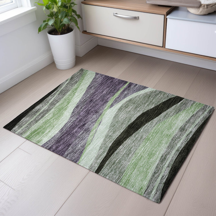 Premium Machine Washable Wayne AMF1098 Swirls Rug