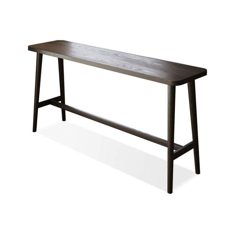 Table de bar droite noire en bois massif