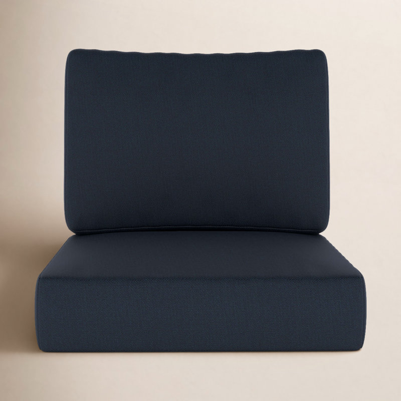 Coussin de siège extérieur Amala Sunbrella®, L 25 po x P 25,5 po, Tissu marine Sunbrella