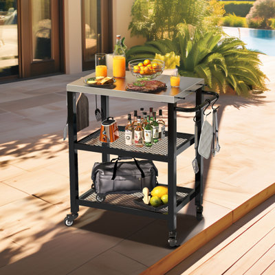 Abey Bar Cart with Metal Outer Material