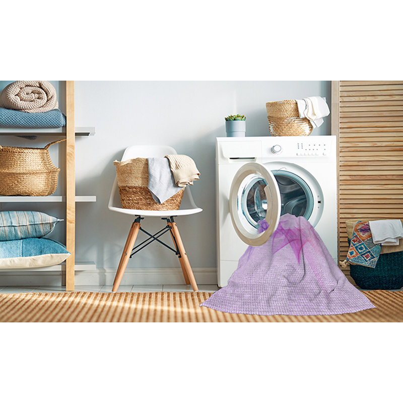 Tapis 100% lavable à la machine à motif 123-PUR-, Rectangle 4 pi x 6 pi