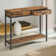 100Cm 2 Tier Rustic Console Table with 2 Drawers and Storage Shelf Entryway Living Room