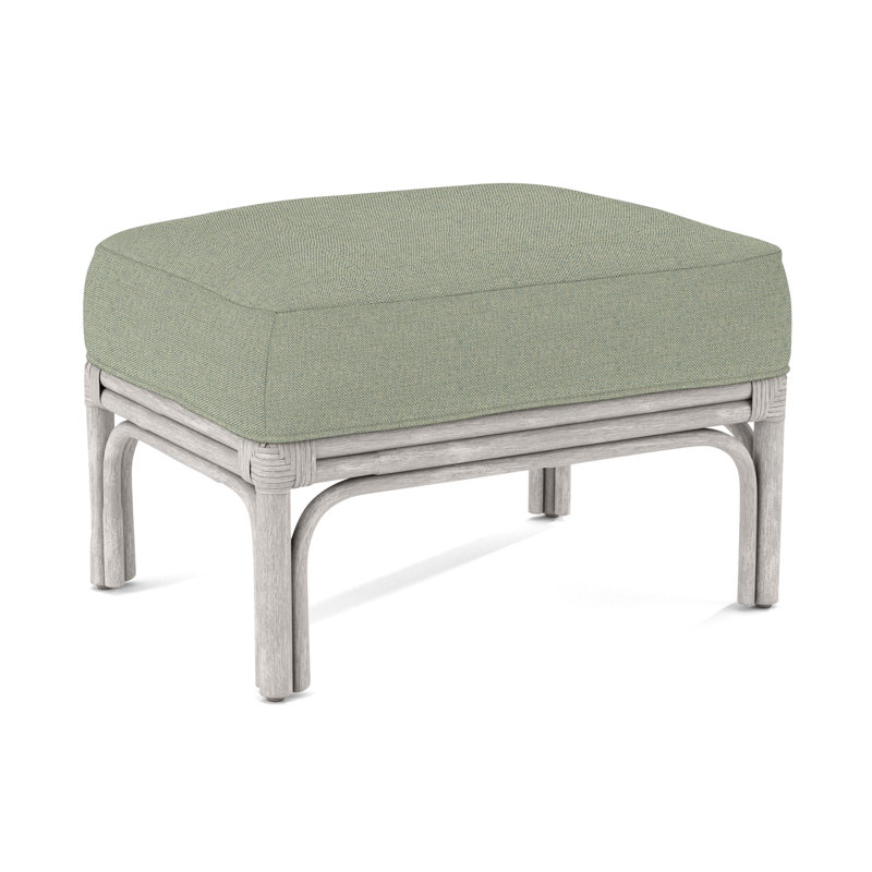 Boca Ottoman, Antique Frost White, Green Performance Fabric; 0851-54