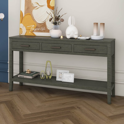 Console à 3 tiroirs avec 1 tablette, design minimaliste moderne pour un rangement élégant et une présentation dans n'importe quelle pièce