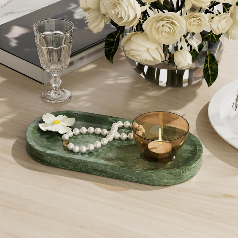 Emerald Green Marble Vanity Bathroom Tray