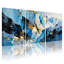 «Abstract Abstract Mountain Landscape with Gold Accents», ensemble de 3 impressions sur toile-1046866339