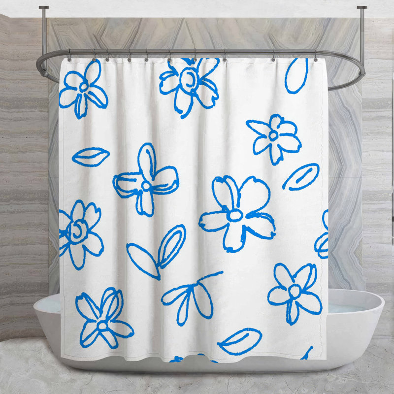 Rideau de douche Simple Flowers, H 73 po x l 70 po
