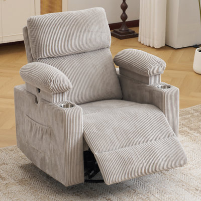Power Swivel Recliner Chairs With Adjustable Headrest And Armrests, Featuring Massage And Heating Functions